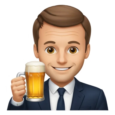 Macron qui boie une biere sticker