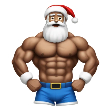 Body builder muscle Santa sticker