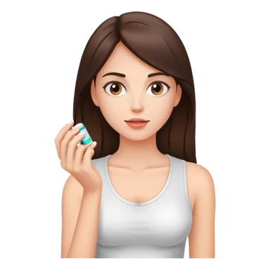 Beautiful fit brunette girl taking pills  sticker