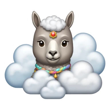 cloud patterned lama sticker