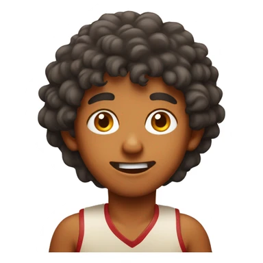 Indian boy with a faded perm eating red meat curry sticker