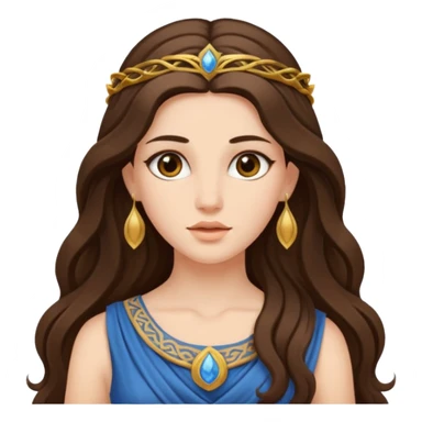 greek goddess long brunette hair sticker