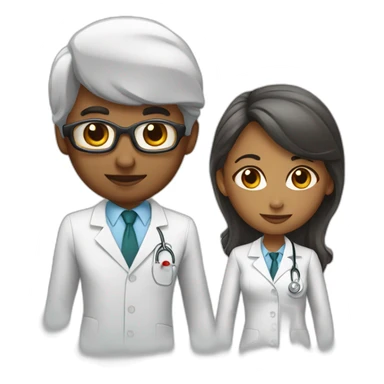 Young Neurologist and gynecologist in love sticker