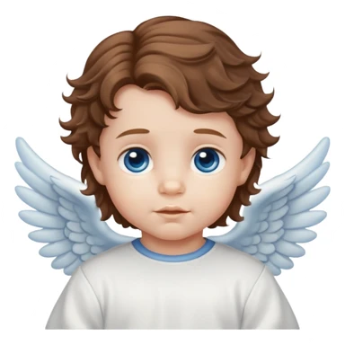  Baby boy angel with brown wavy hair blue eyes sticker