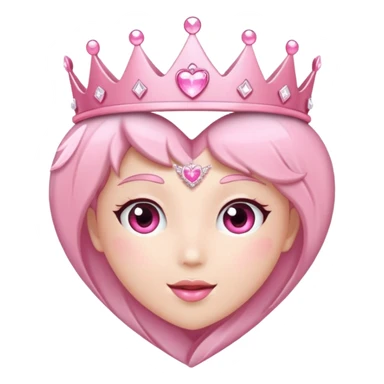 sakura heart with a sparkling tiara sticker