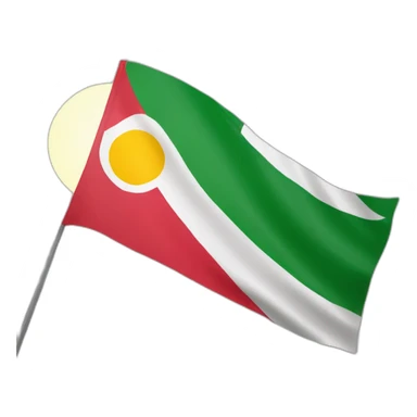 Flag of Madagascar with a sun in the background sticker