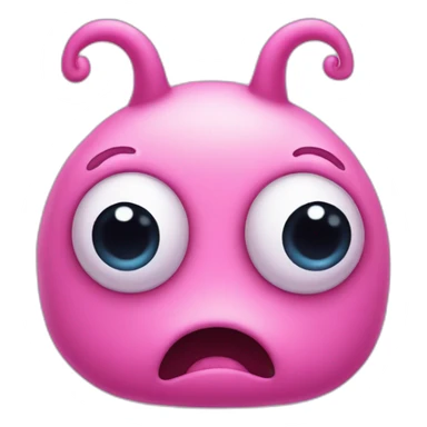 face of a pink creature whit four eyes, cute sticker