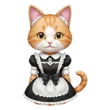 Cat with maid costume  sticker