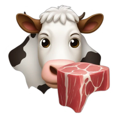 Vache avec viande  sticker