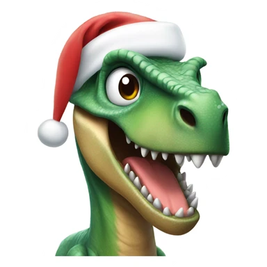 Dinosaur wearing a  Santa hat sticker