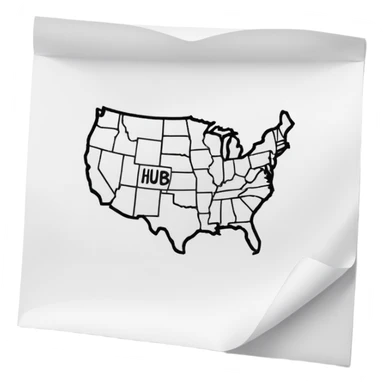 THE TEXT " HUB 22 AMERICA " ON A PIECE OF PAPER sticker