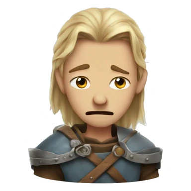 medieval crying face with DnD styl sticker