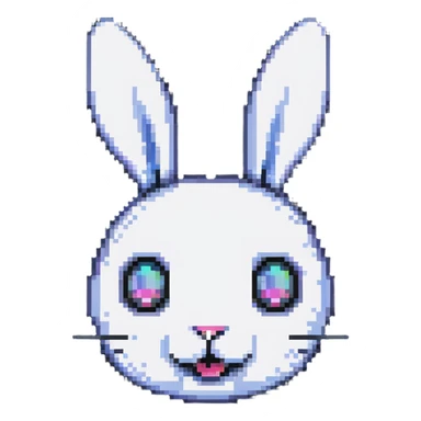 happy futuristic rabbit robot face, only the face sticker