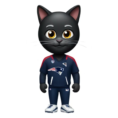 Black cat as New England Patriots Head Coach sticker