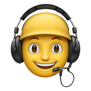un emoji qui écoute de la musique avec un casque avec un léger sourire sticker