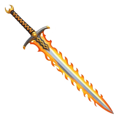 sword on fire emoji style
- Designs that remind you of the blade of Japanese animation extinction sticker