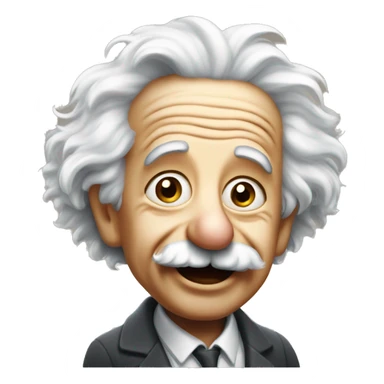 albert einstein with vawing hand and is happy sticker