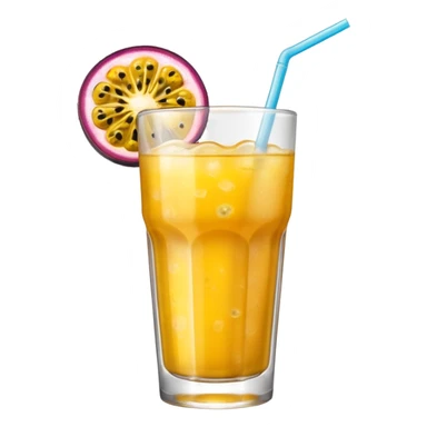 passionfruit & mango soft drink in glass sticker
