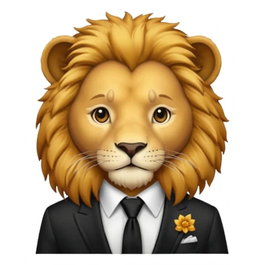 lion black tie sticker