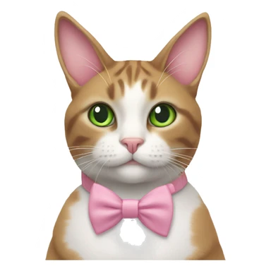 Cat in a bunny costume with pink bow tie and green eyes sticker