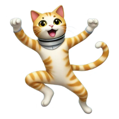Cat dancing in space sticker