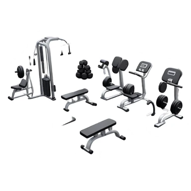 fitness gym with dumbbells and exercise machines sticker