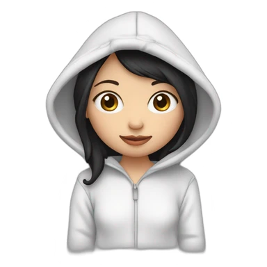 fille en pyjama vache avec capuche , peau noir yeux noisette cheveux noir sticker