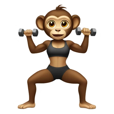 Female monkey doing weights in gym  sticker