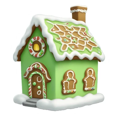 Cosy light green gingerbread house  sticker