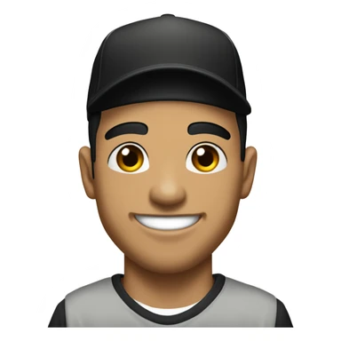Create a smiley face emoji of Natanael Cano, a young Mexican singer known for "corridos tumbados." He has short black hair, dark brown eyes, and often wears baseball caps and streetwear. He has a relaxed, confident expression. sticker