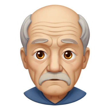 abuelo de pueblo serio y desconfiado. busto sticker