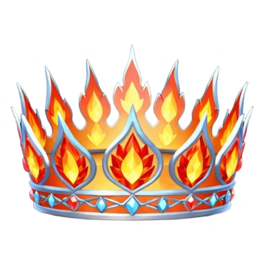 fantasy magic tiara of fire and ash low poly sticker