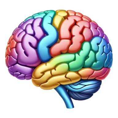 Brain with creativity colored sparkles sticker