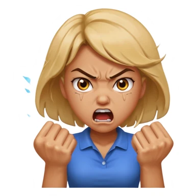 very angry and mad enraged fuming foaming at the mouth emoji really mad and sweating lots of detail girl  sticker