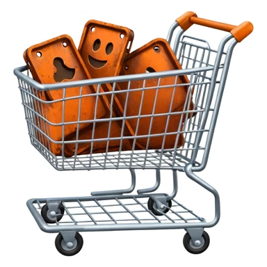 shopping cart damaged sticker