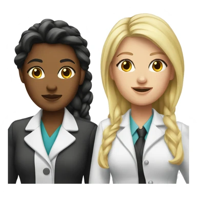 Blonde Lawyer and brunette doctor bestfriends sticker
