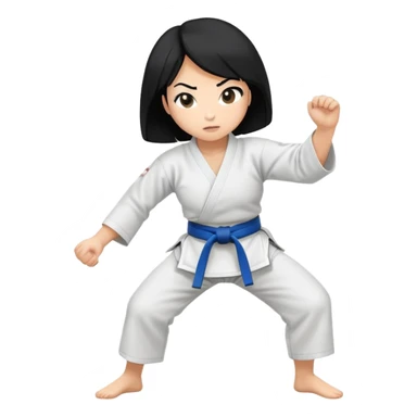 Woman with black hair judo sticker