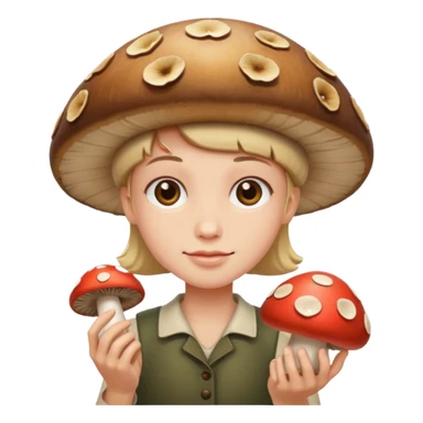 Person with mushrooms sticker