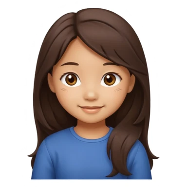 Create 4 cute emoji-style illustrations of a Filipina girl, chibi cartoon style, round face, warm brown skin, long dark hair.
Emoji 1: smiling sweetly with soft eyes.
Emoji 2: blushing shyly, hands near face, kilig expression.
Emoji 3: playful wink with a small heart.
Emoji 4: blowing a kiss. sticker