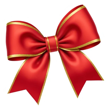 Red christmas bow with gold moving sticker