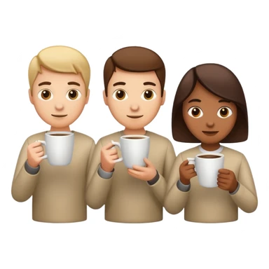 programmers team with coffee cups and code sticker