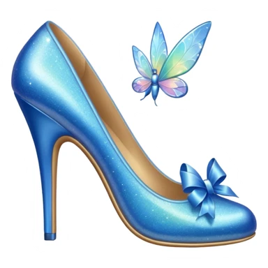 blue fairy high-heeled shoe sticker