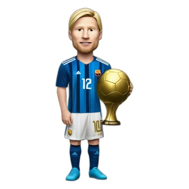 Haaland pleurer avec a côté Messi et son ballon d'or sticker