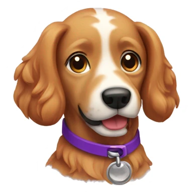 ginger staff dog with purple collar  sticker