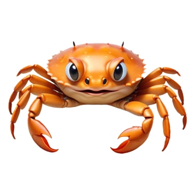 Cinematic Comical Baby Crab Portrait Emoji, Head tilted dramatically with an exaggeratedly shocked expression, featuring a tiny, vibrant carapace with wide, comically expressive eyes full of playful disbelief and miniature, animated pincers, Simplified yet hilariously expressive features, highly detailed, glowing with a slightly sassy coastal glow, high shine, dramatic yet playful, stylized with an air of cheeky seaside mischief, soft glowing outline, capturing the essence of a meme-worthy baby crab that looks ready to pinch its way into viral fame! sticker