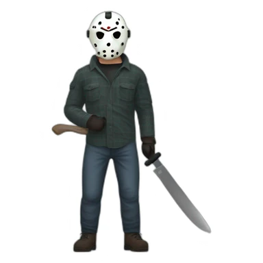 Jason Voorhees with knife sticker