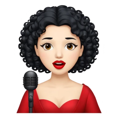 curly hair  opera singer singing sticker