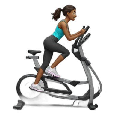 exercise elliptical girl sticker