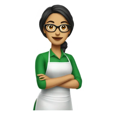 mexican lady green apron  with glasses cooking tacos sticker