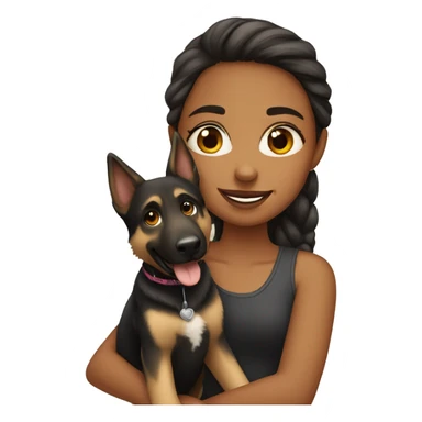 Girl with German shepherd  sticker
